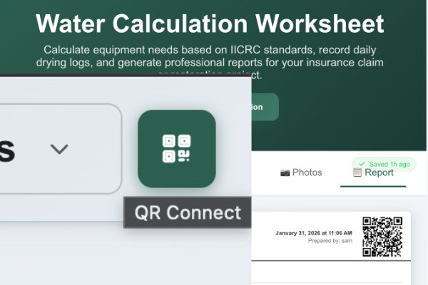 QR code being scanned to view report